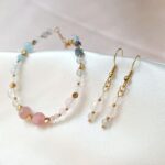 Kolczyki AVELINE z kwarcem różowym