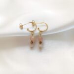 Kolczyki z kamieniem słonecznym i rzecznym