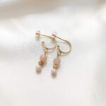 Kolczyki z kamieniem słonecznym i rzecznym