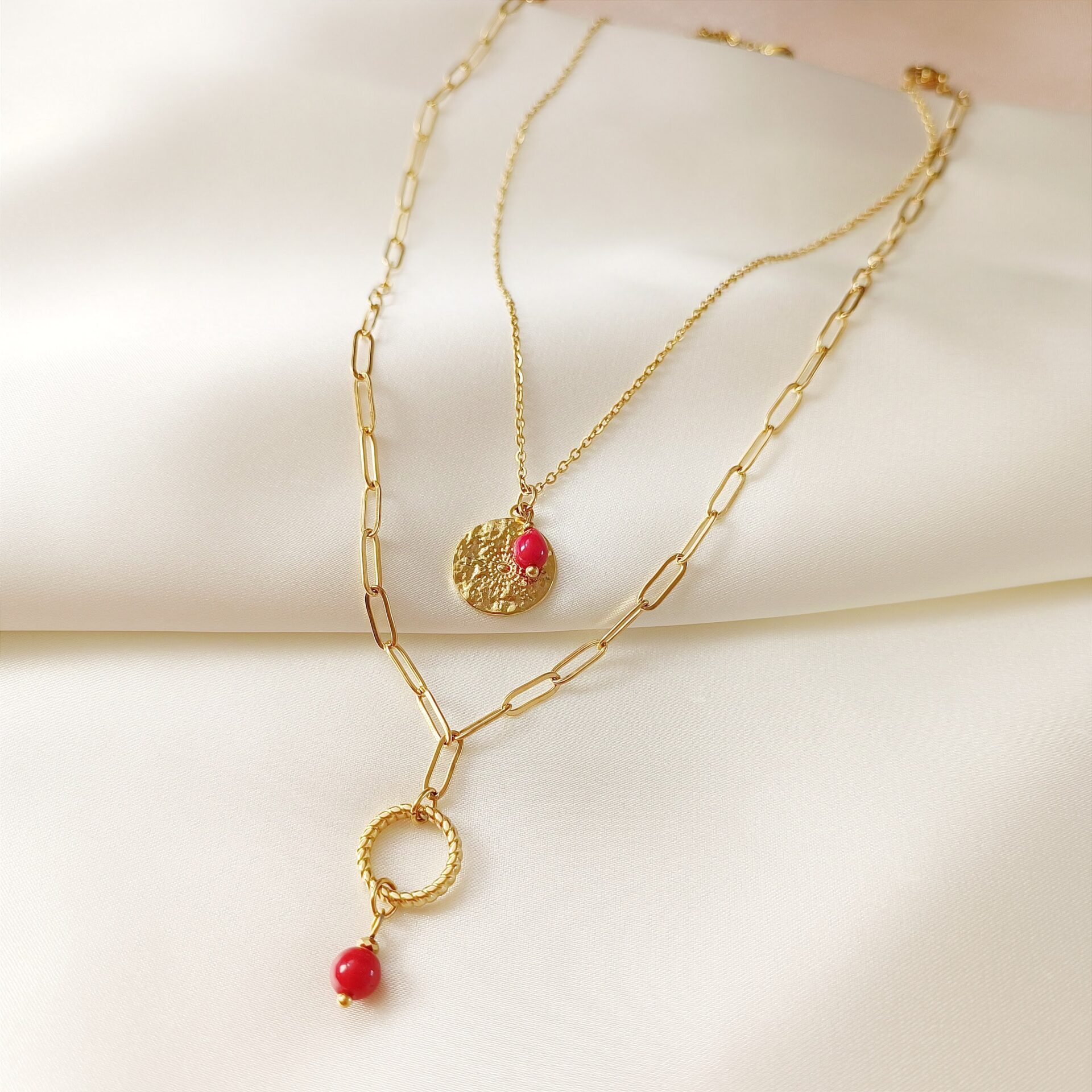 1729090599853 Łańcuszek - czerwony koral