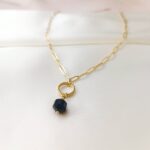 Łańcuszek - czarny agat