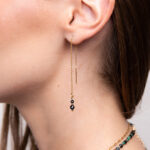 Kolczyki z czarnym kamieniem