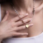 AVELINE - naszyjnik premium z kwarcem różowym i akwamarynem AVELINE - naszyjnik premium z kwarcem różowym i akwamarynem