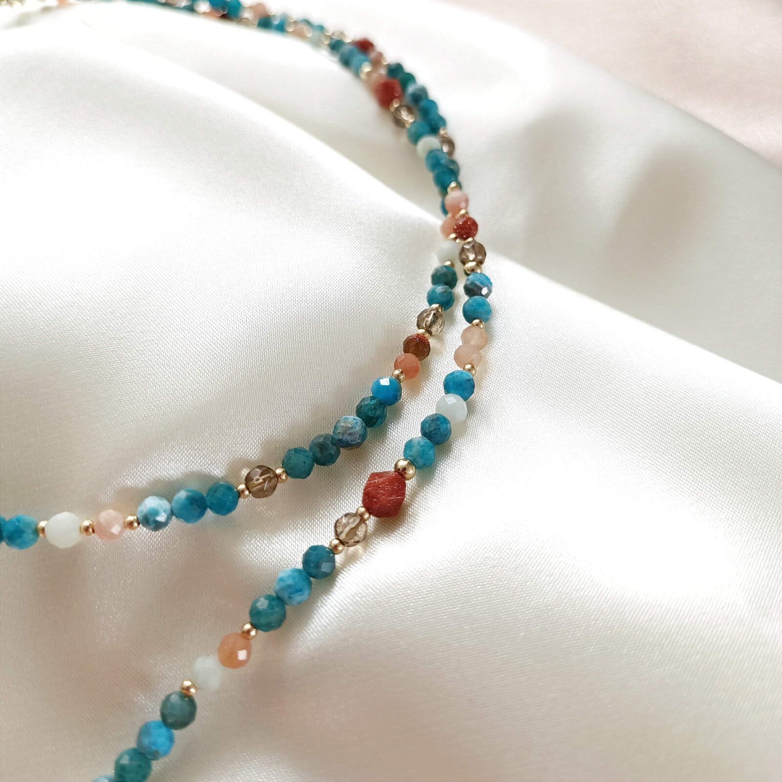 1000141286-01 ONDINE - podwójny naszyjnik z apatytem