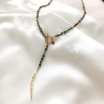 ZEMIRA - długi naszyjnik z malachitem i tygrysim okiem