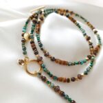ZEMIRA - długi naszyjnik z malachitem i tygrysim okiem