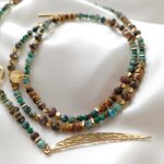 ZEMIRA - długi naszyjnik z malachitem i tygrysim okiem