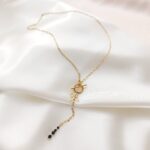 Łańcuszek Beezu z czarnymi kamieniami