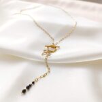 Łańcuszek Beezu z czarnymi kamieniami