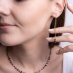 Kolczyki z czarnym kamieniem