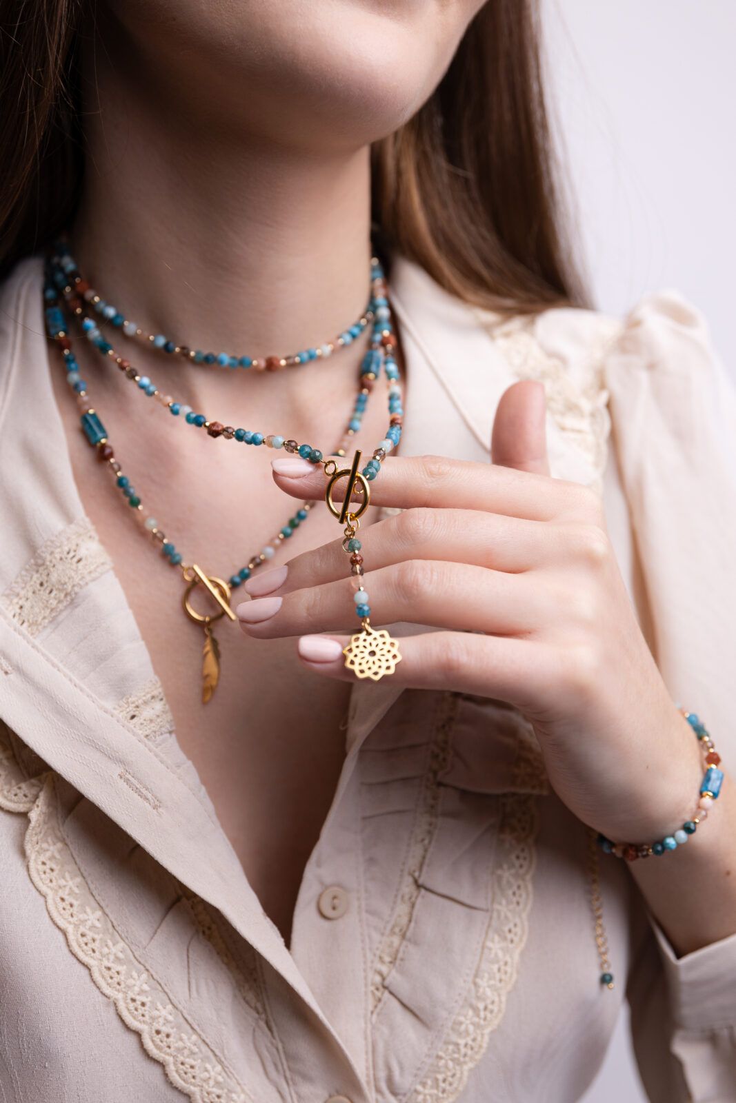 2I9A0862 ONDINE - podwójny naszyjnik z apatytem