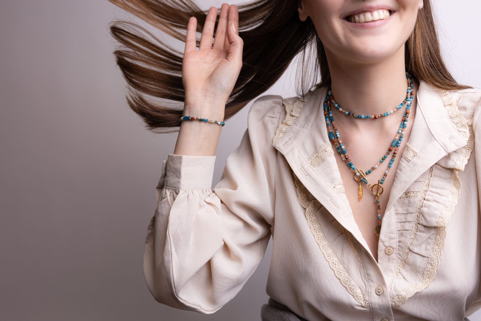 2I9A0872 ONDINE - podwójny naszyjnik z apatytem