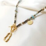 ALISSA - naszyjnik z pirytem i larimarem ALISSA - naszyjnik z pirytem i larimarem