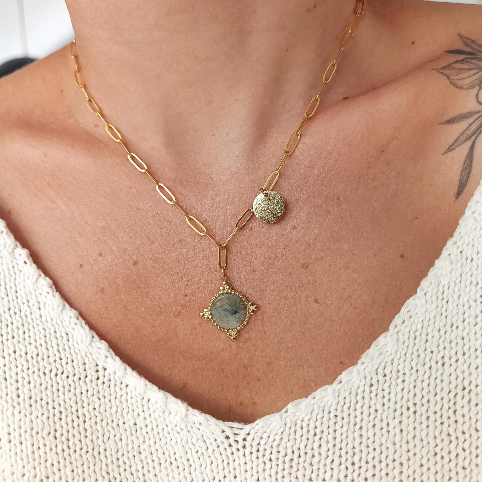 1000148150-01 Łańcuszek - labradoryt