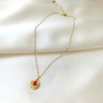 Łańcuszek - blaszka i koral