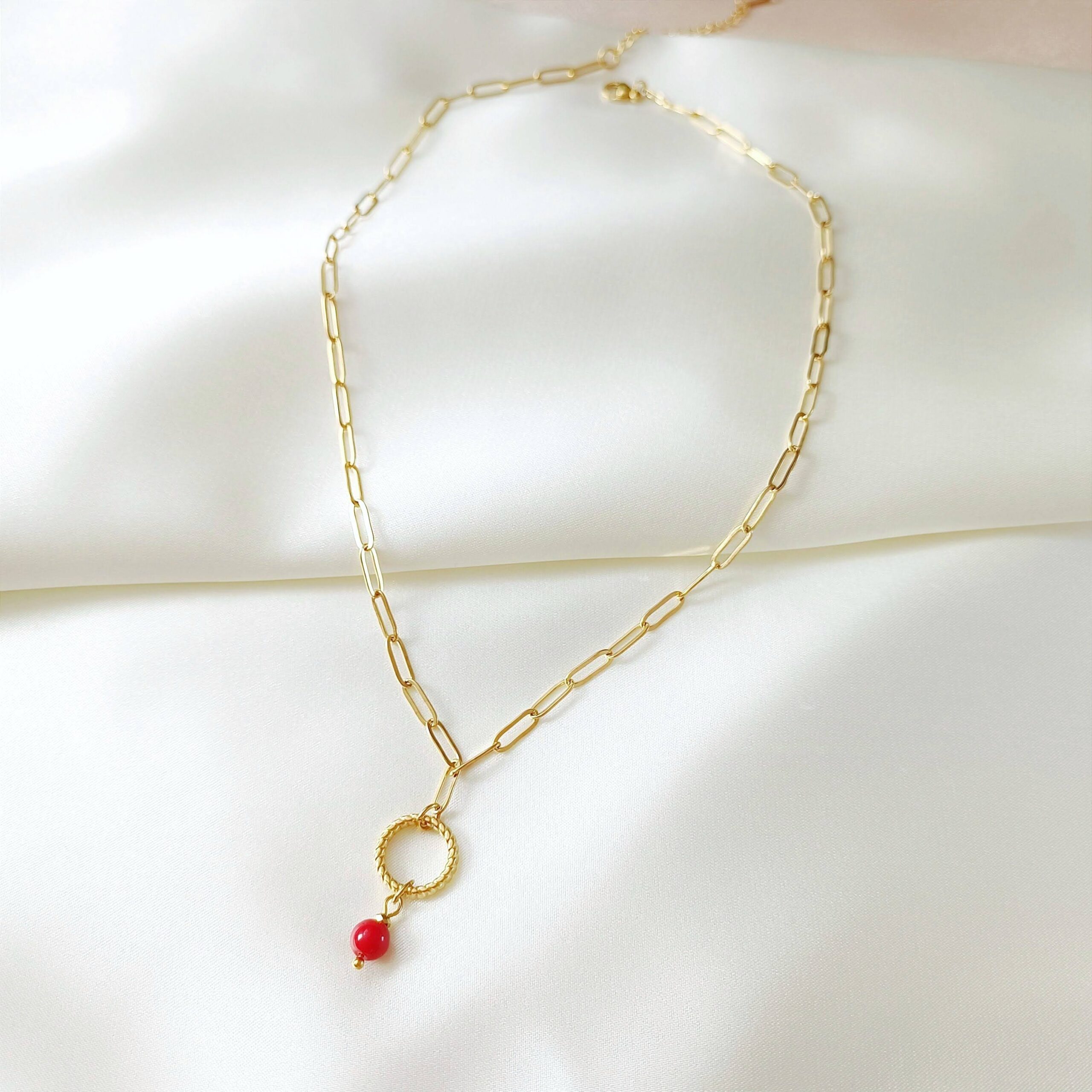 1730652795756 Łańcuszek - czerwony koral