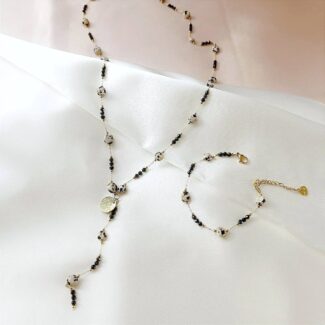 Naszyjnik - łańcuszek z jaspisem i spinelem