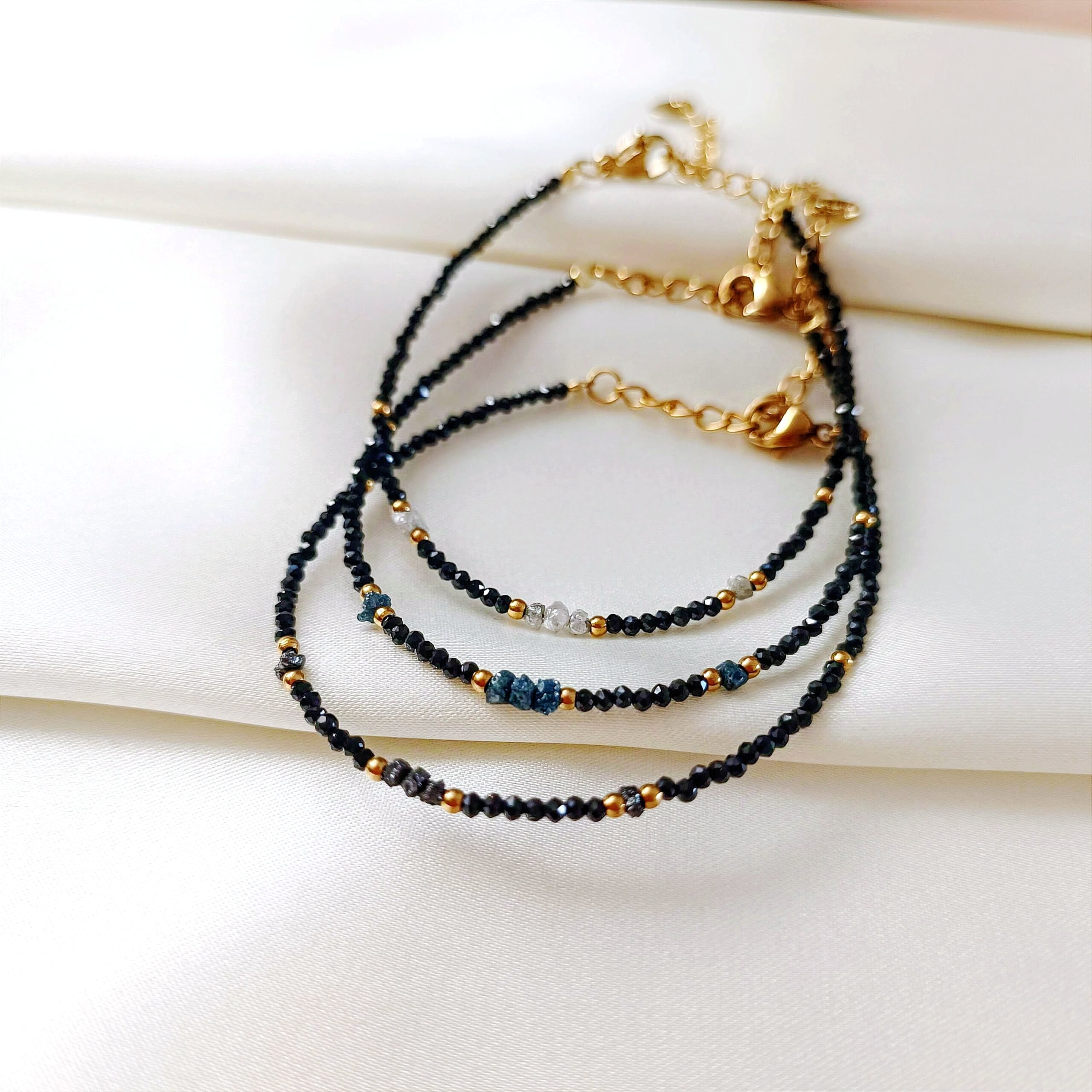 1000002885 BLACK DIAMOND - bransoletka z czarnym diamentem - czarna