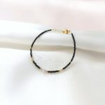 GRAY DIAMOND - bransoletka z szarym diamentem - czarna GRAY DIAMOND - bransoletka z szarym diamentem - czarna