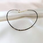 BLACK DIAMOND - naszyjnik z czarnym diamentem - czarny