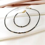 BLACK DIAMOND - naszyjnik z czarnym diamentem - czarny