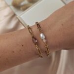 Bransoletka LILY z perłą i kwarcem różowym