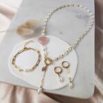 Bransoletka LILY z perłą i kwarcem różowym