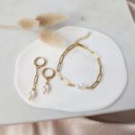 Kolczyki LILY z perłami asymetryczne