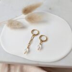 Kolczyki LILY z perłami asymetryczne