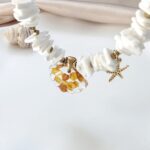 Unikat - Naszyjnik z białą muszlą ciętą