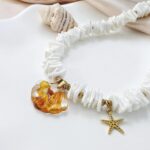 Unikat - Naszyjnik z białą muszlą ciętą