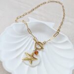 Wakacyjny naszyjnik z rozgwiazdą i bursztynem