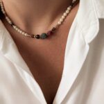 Unikat - naszyjnik z rubinem, sokole oko