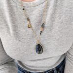 Unikat - naszyjnik z labradorytem i jaspisem