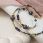 Unikat - komplet z koralem i oliwinem