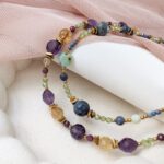 Unikat - komplet z koralem i oliwinem