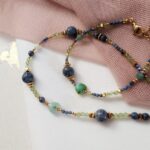 Unikat - komplet z koralem i oliwinem