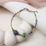 Unikat - komplet z koralem i oliwinem