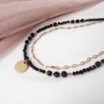 Podwójny naszyjnik BLACK ESSENCE - krótki