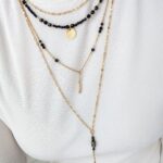 Podwójny naszyjnik BLACK ESSENCE - krótki