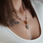 Unikat - naszyjnik z kryształem górskim i labradorytem